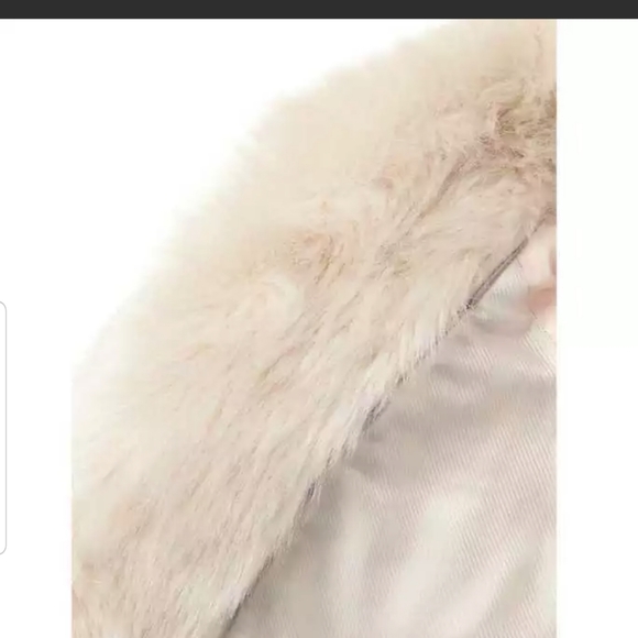 White Faux Fur Bomber Jacket - Picture 3 of 8